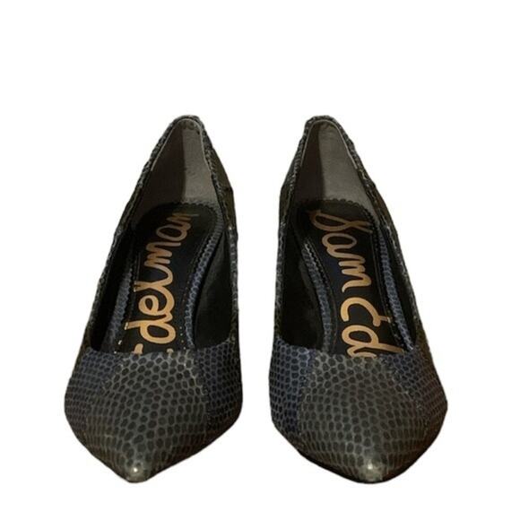 Sam Edelman Heels Julieanne Hazel Leather Snake Print Pointed Toe Career Size 6 - Picture 2 of 6